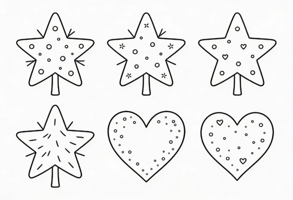 Download Cute Star and Heart Outline Clipart - Premium Resources