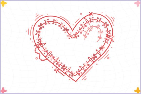 Download Stitched Outline Heart Clipart PNG Free - Premium Resources
