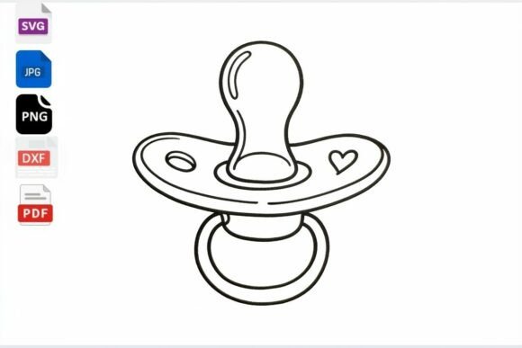 Download Baby Pacifier SVG Clipart Heart Outline - Premium Resources