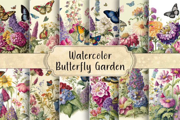 Download Watercolor Butterfly Garden - Premium Resources